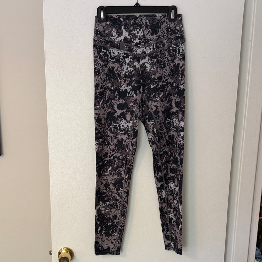 VITALITY Women's Printed High-Waist Performance LEGGINGS  - Black/Gray